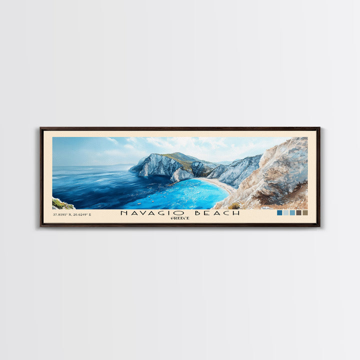 Navagio Beach, Greece Watercolor Print, Vacation Gift, Greece Wall Art, Beach Painting, Beach Decor, Beach Or Lakehouse Art