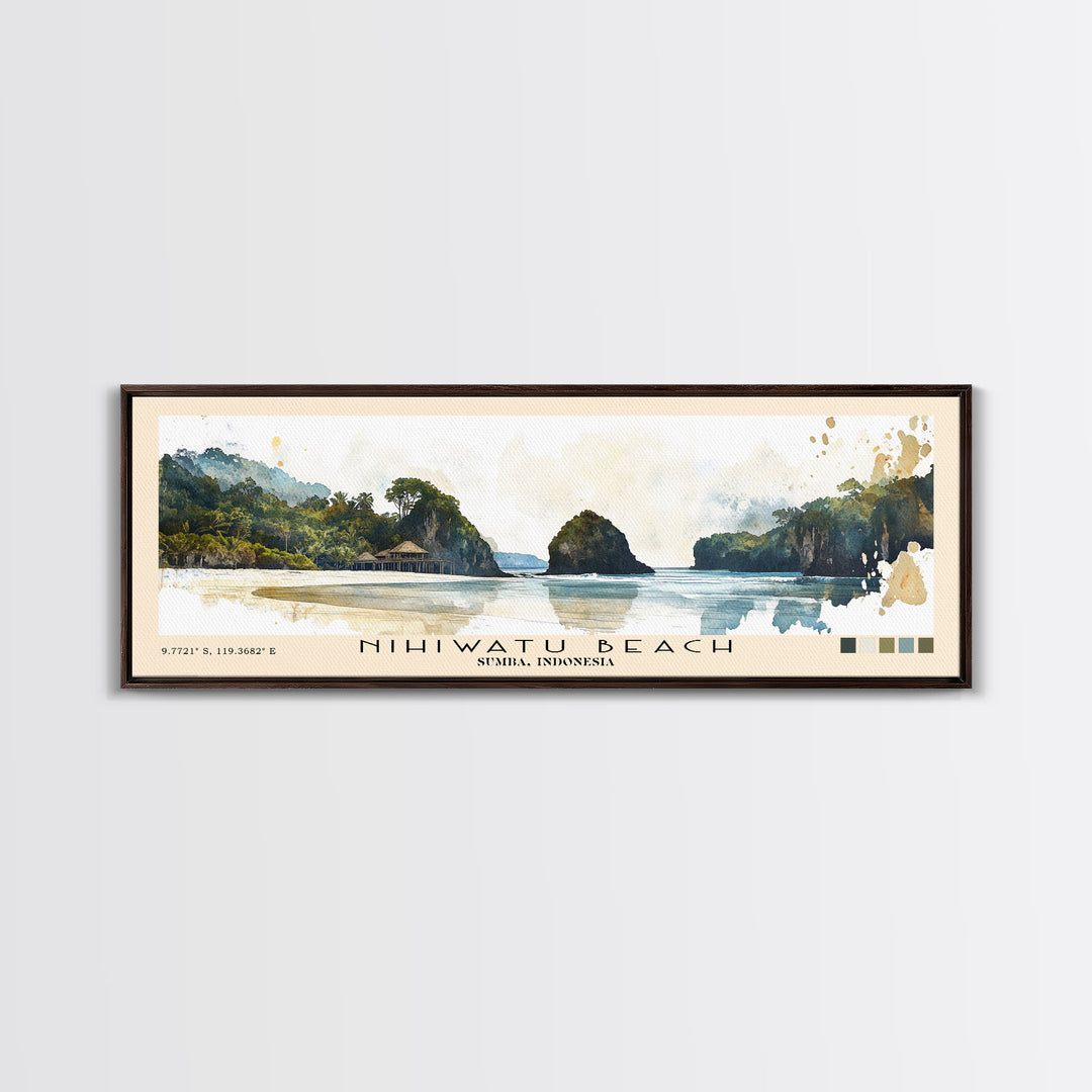 Nihiwatu Beach, Sumba, Indonesia Watercolor Print, Vacation Gift, Sumba, Indonesia Wall Art, Beach Painting, Beach Decor, Beach Or Lakehouse Art
