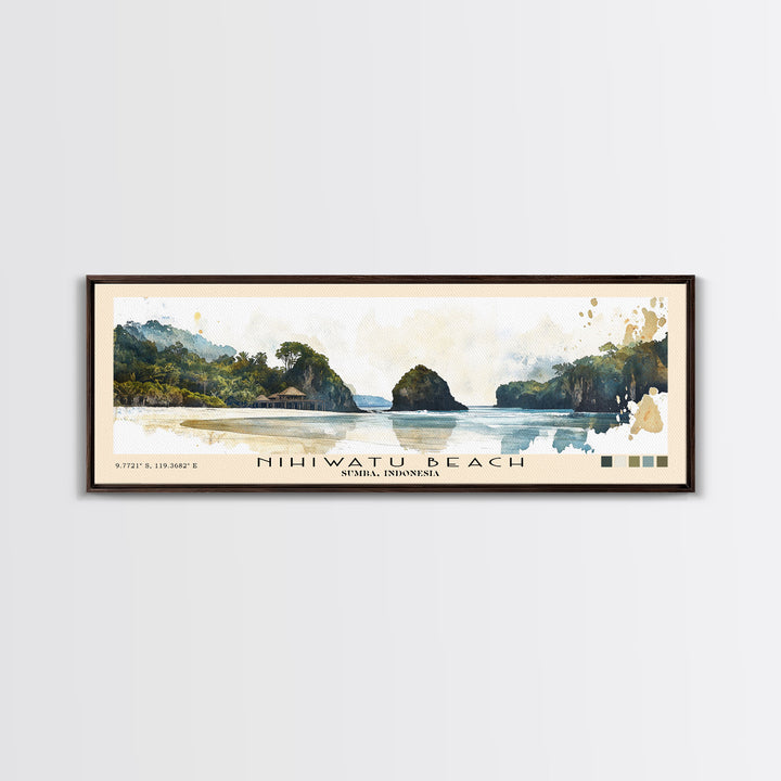 Nihiwatu Beach, Sumba, Indonesia Watercolor Print, Vacation Gift, Sumba, Indonesia Wall Art, Beach Painting, Beach Decor, Beach Or Lakehouse Art