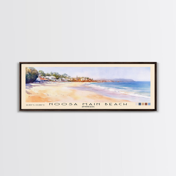 Noosa Main Beach, Australia Watercolor Print, Vacation Gift, Australia Wall Art, Vacation Wall Art, Vacatation Memories, Beach Decor, Beach Or Lakehouse Art