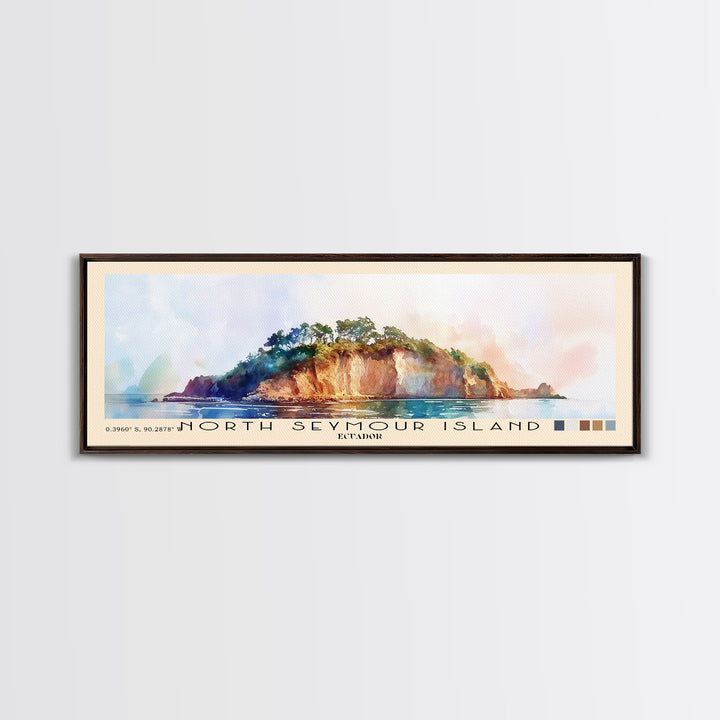 North Seymour Island, Ecuador Watercolor Beach Print, Vacation Gift, Ecuador Wall Art, Beach Painting, Beach Decor, Beach Painting