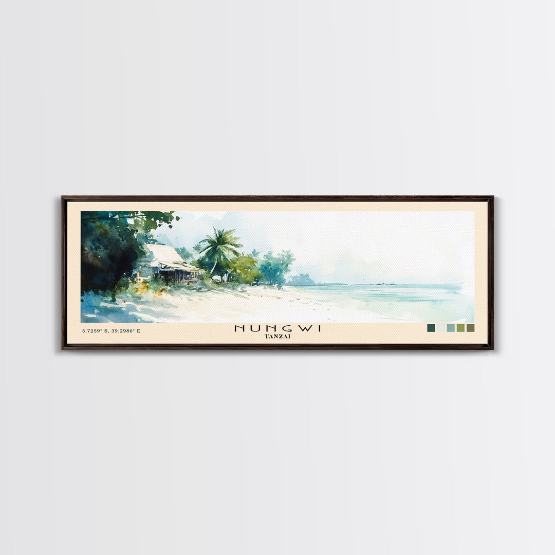 Nungwi, Tanzai Watercolor Print, Vacation Gift, Tanzai Wall Art, Vacation Wall Art, Vacatation Memories, Beach Decor, Beach Or Lakehouse Art