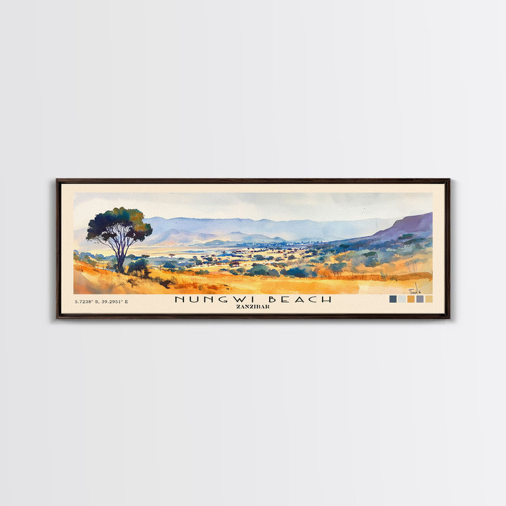 Nungwi Beach, Zanzibar Watercolor Print, Vacation Gift, Zanzibar Wall Art, Beach Painting, Beach Decor, Beach Or Lakehouse Art
