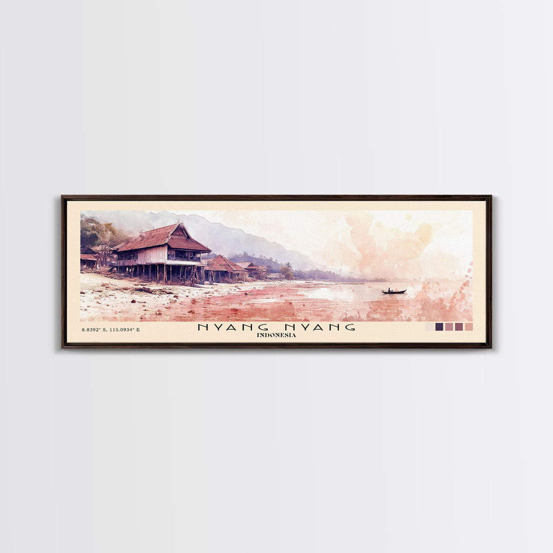 Nyang Nyang, Indonesia Watercolor Print, Vacation Gift, Indonesia Wall Art, Beach Painting, Beach Decor, Beach Or Lakehouse Art