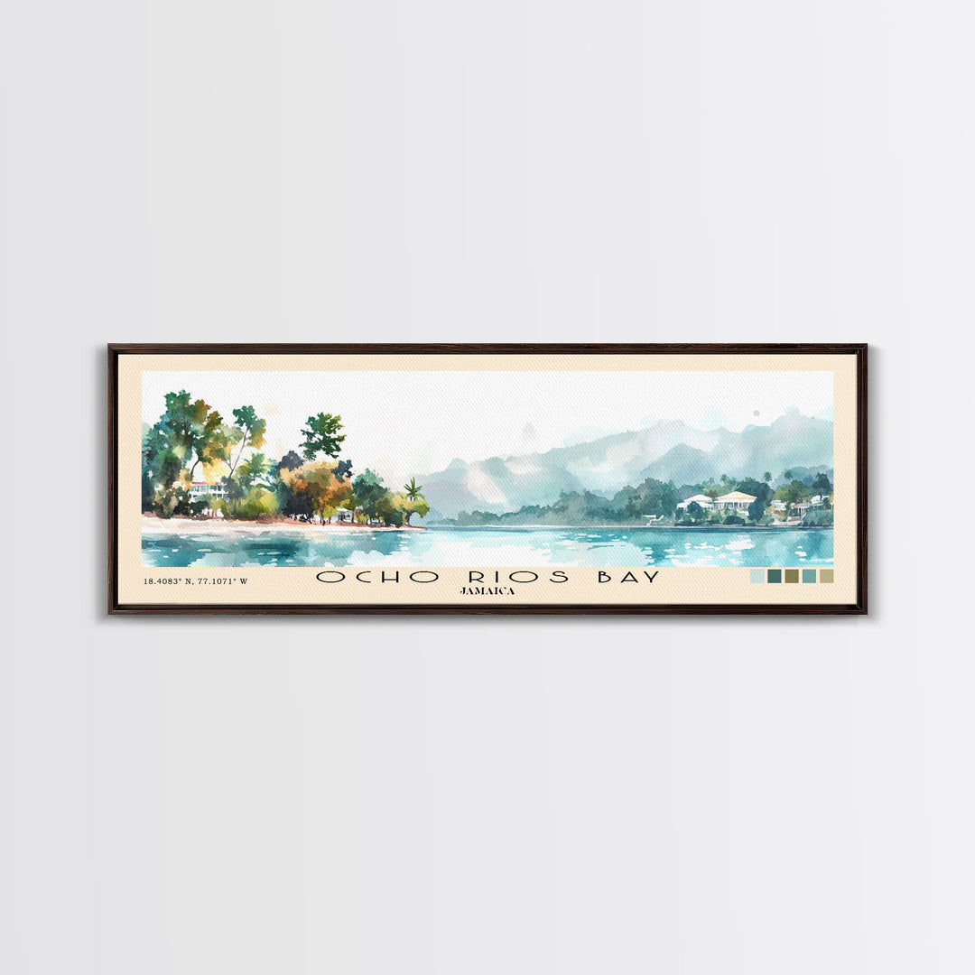 Ocho Rios Bay, Jamaica Watercolor Print, Vacation Gift, Jamaica Wall Art, Vacation Wall Art, Vacatation Memories, Beach Decor, Beach Or Lakehouse Art