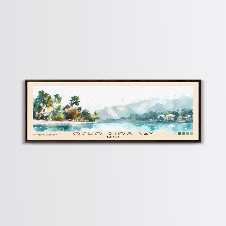 Ocho Rios Bay, Jamaica Watercolor Print, Vacation Gift, Jamaica Wall Art, Vacation Wall Art, Vacatation Memories, Beach Decor, Beach Or Lakehouse Art