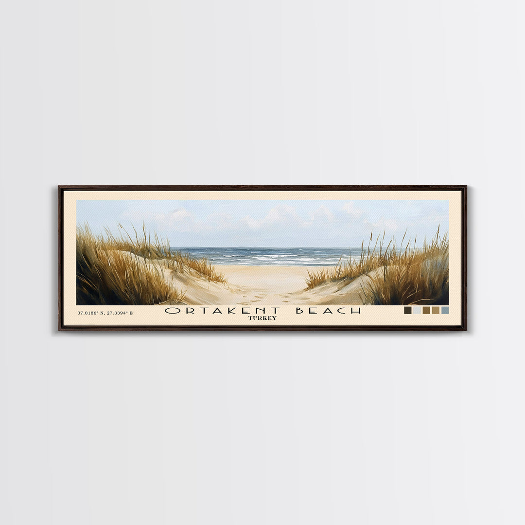 Ortakent Beach, Turkey Watercolor Beach Print, Vacation Gift, Turkey Wall Art, Beach Painting, Beach Decor, Beach Painting