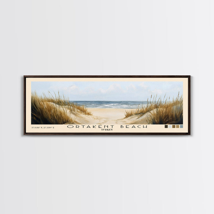 Ortakent Beach, Turkey Watercolor Beach Print, Vacation Gift, Turkey Wall Art, Beach Painting, Beach Decor, Beach Painting