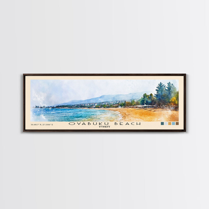 Ovabükü Beach, Turkey Watercolor Beach Print, Vacation Gift, Turkey Wall Art, Beach Painting, Beach Decor, Beach Painting