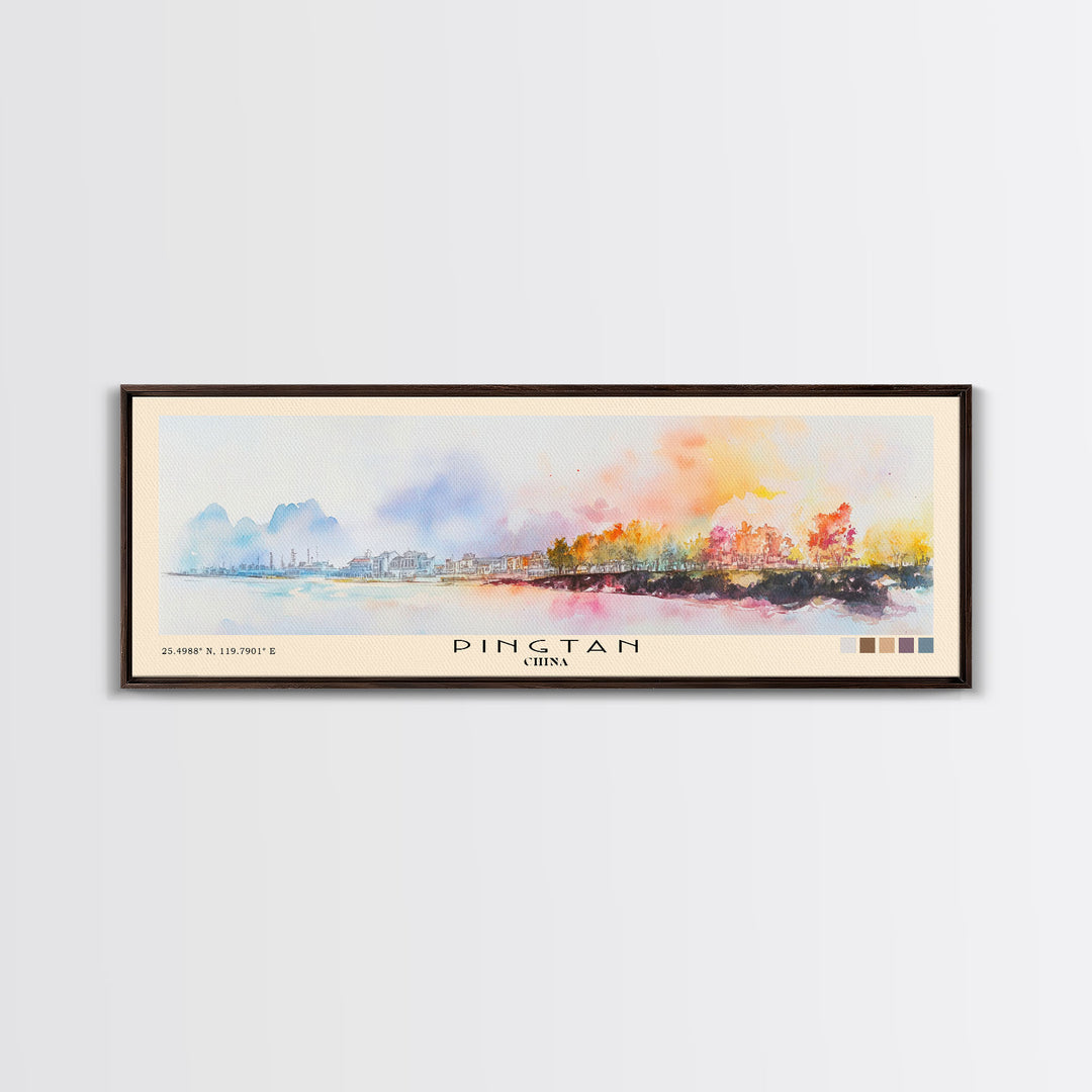 Pingtan, China Watercolor Print, Vacation Gift, China Wall Art, Beach Painting, Beach Decor, Beach Or Lakehouse Art