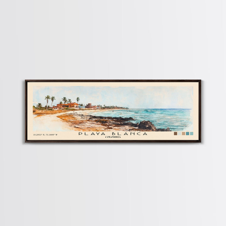 Playa Blanca, Colombia Watercolor Print, Vacation Gift, Colombia Wall Art, Vacation Wall Art, Vacatation Memories, Beach Decor, Beach Or Lakehouse Art