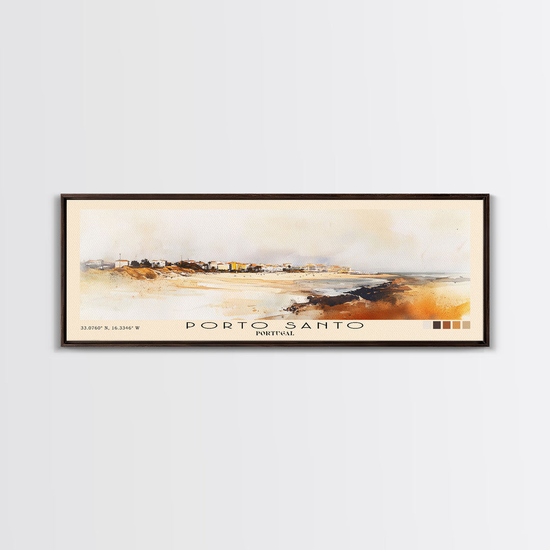 Porto Santo, Portugal Watercolor Print, Vacation Gift, Portugal Wall Art, Beach Painting, Beach Decor, Beach Or Lakehouse Art