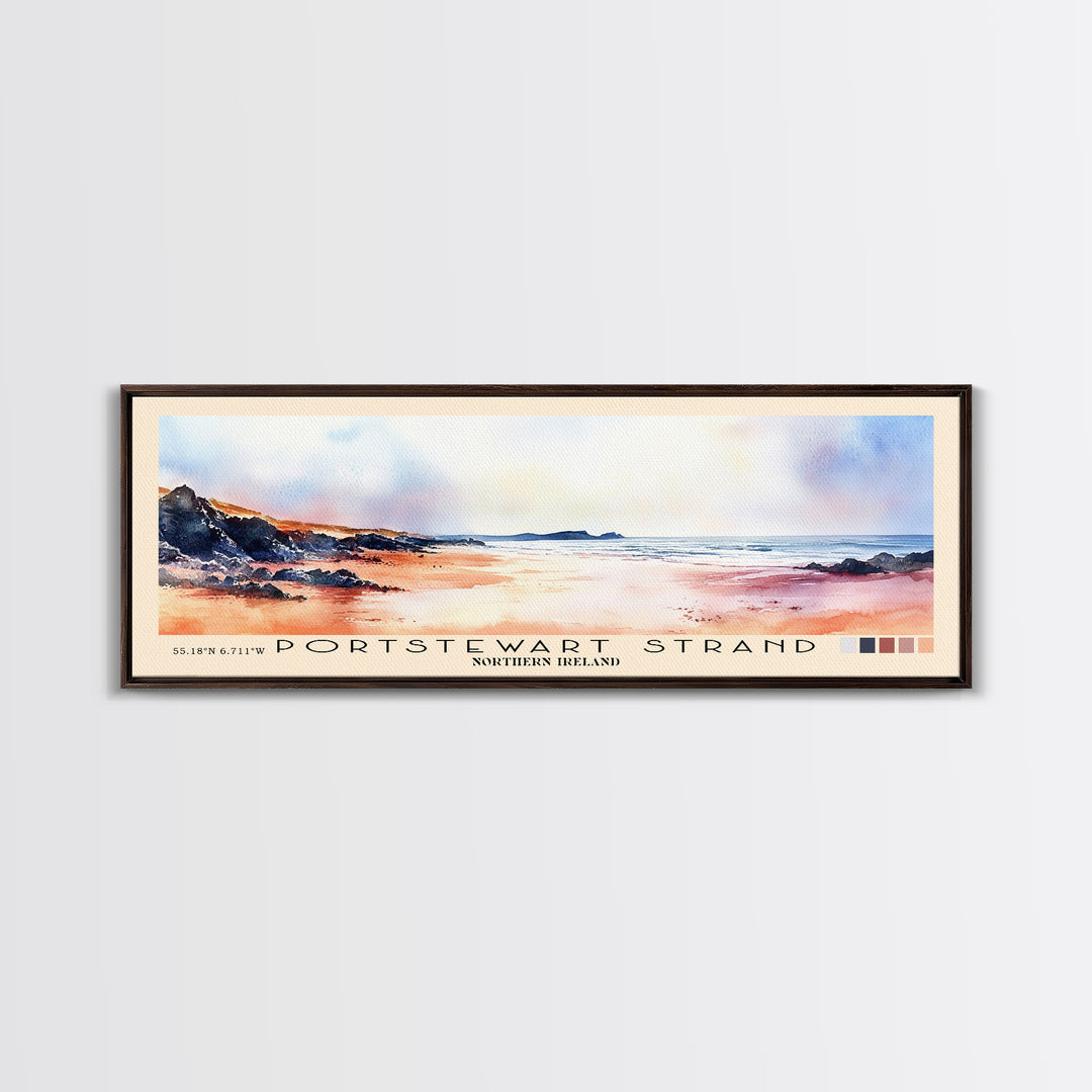 Portstewart Strand, Northern Ireland Watercolor Beach Print, Vacation Gift, Northern Ireland Wall Art, Beach Painting, Beach Decor, Beach Painting