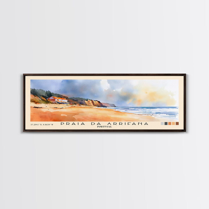Praia da Arrifana, Portugal Watercolor Print, Vacation Gift, Portugal Wall Art, Vacation Wall Art, Vacatation Memories, Beach Decor, Beach Or Lakehouse Art