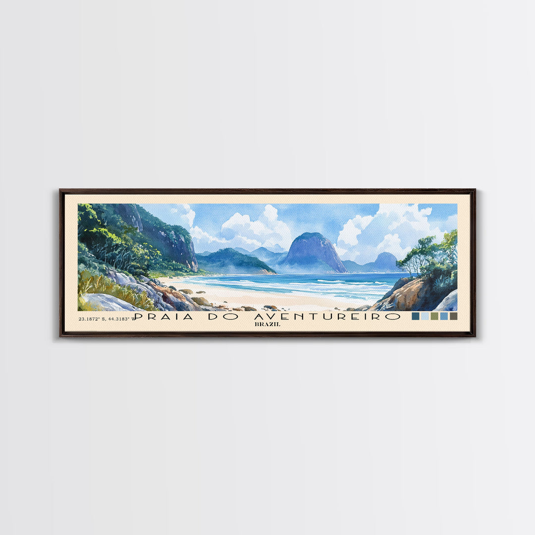 Praia do Aventureiro, Brazil Watercolor Print, Vacation Gift, Brazil Wall Art, Beach Painting, Beach Decor, Beach Or Lakehouse Art