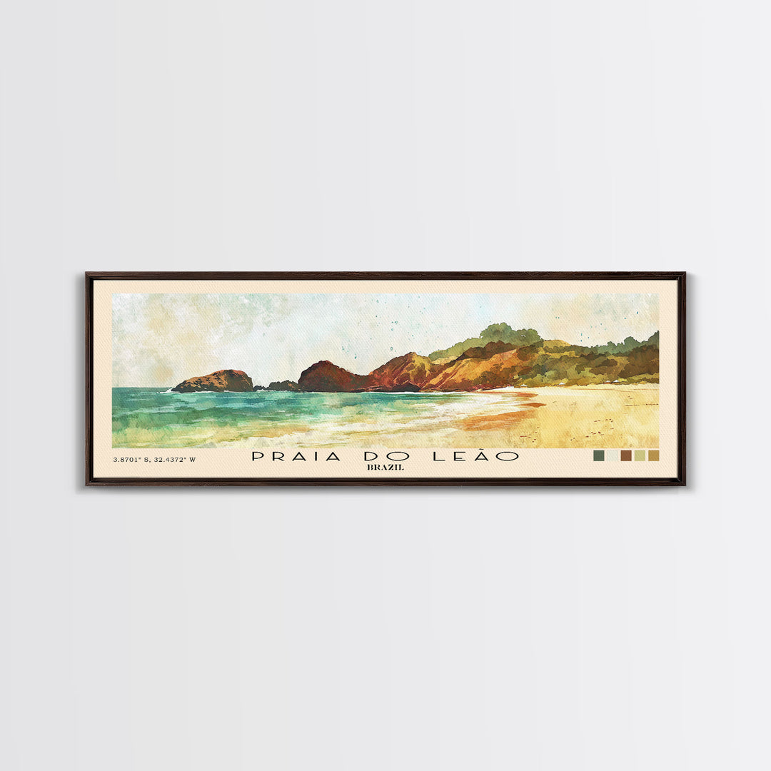 Praia do Leão, Brazil Watercolor Print, Vacation Gift, Brazil Wall Art, Beach Painting, Beach Decor, Beach Or Lakehouse Art
