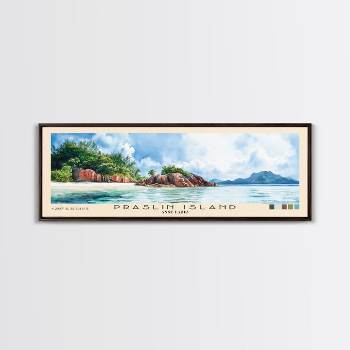Praslin Island, Anse Lazio Watercolor Print, Vacation Gift, Anse Lazio Wall Art, Beach Painting, Beach Decor, Beach Or Lakehouse Art