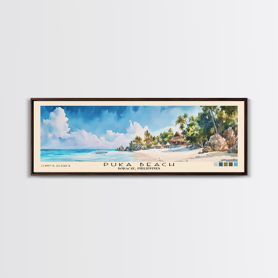 Puka Beach, Boracay, Philippines Watercolor Print, Vacation Gift, Boracay, Philippines Wall Art, Beach Painting, Beach Decor, Beach Or Lakehouse Art