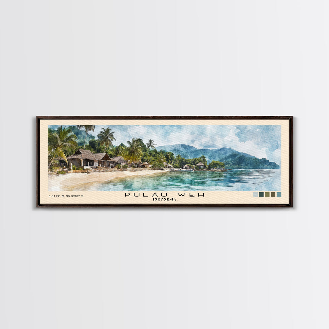 Pulau Weh, Indonesia Watercolor Print, Vacation Gift, Indonesia Wall Art, Vacation Wall Art, Vacatation Memories, Beach Decor, Beach Or Lakehouse Art