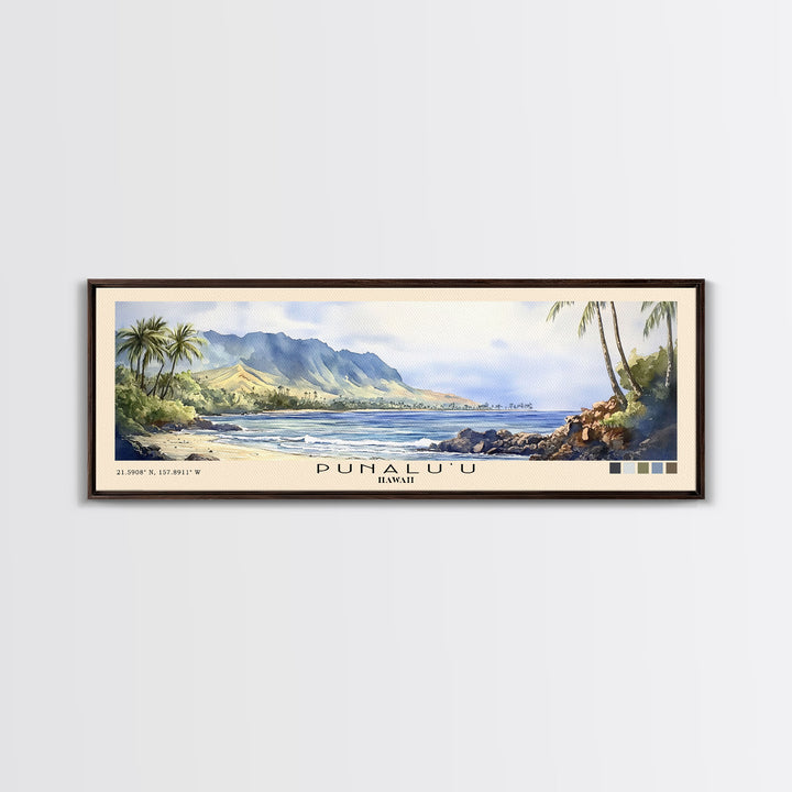Punalu’u, Hawaii Watercolor Print, Vacation Gift, Hawaii Wall Art, Beach Painting, Beach Decor, Beach Or Lakehouse Art