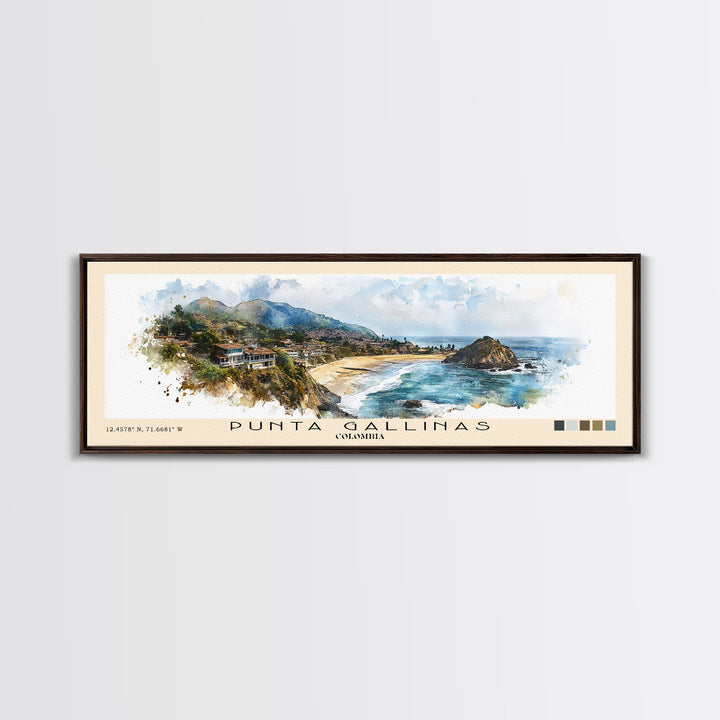 Punta Gallinas, Colombia Watercolor Print, Vacation Gift, Colombia Wall Art, Beach Painting, Beach Decor, Beach Or Lakehouse Art