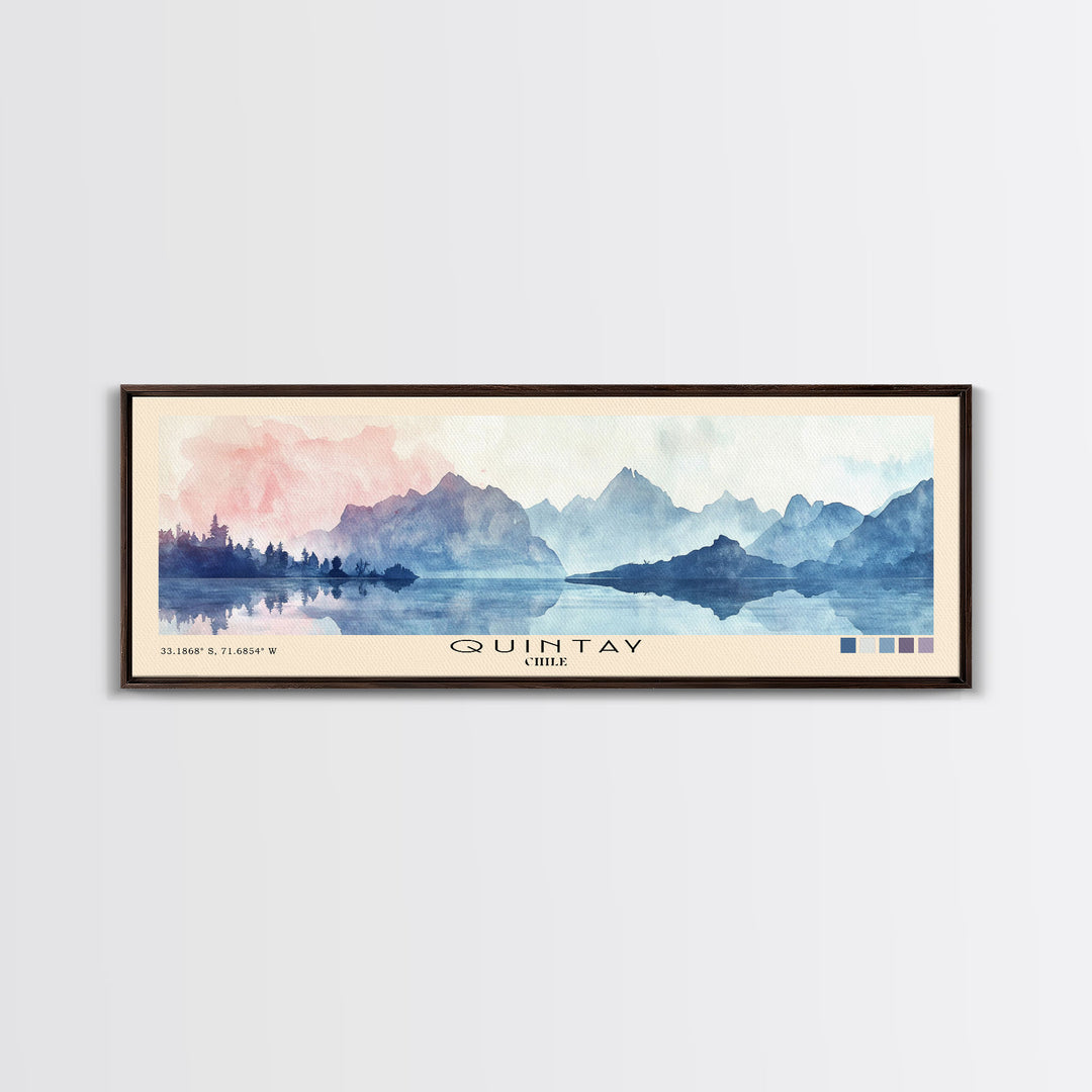 Quintay, Chile Watercolor Print, Vacation Gift, Chile Wall Art, Beach Painting, Beach Decor, Beach Or Lakehouse Art