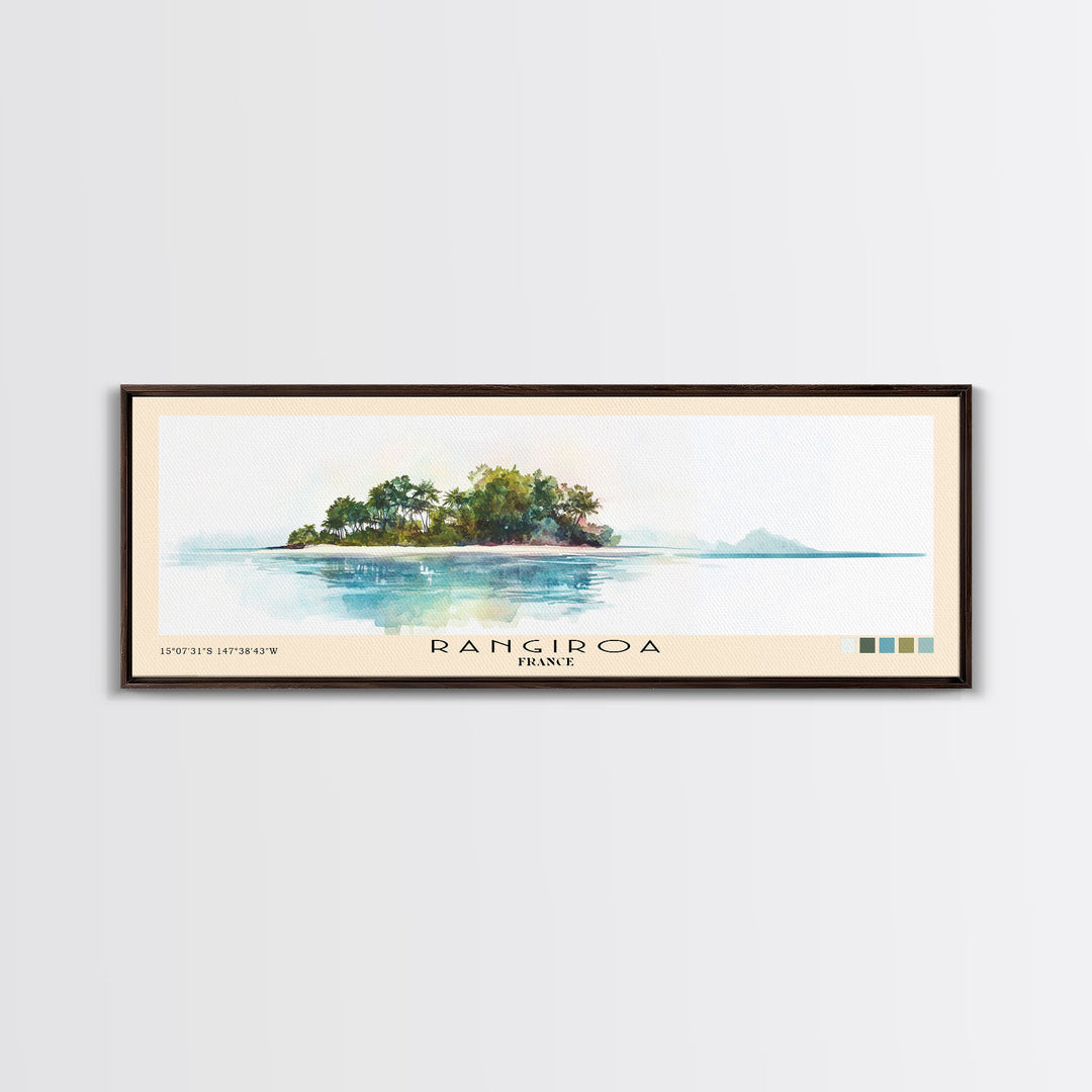 Rangiroa, France Watercolor Print, Vacation Gift, France Wall Art, Vacation Wall Art, Vacatation Memories, Beach Decor, Beach Or Lakehouse Art