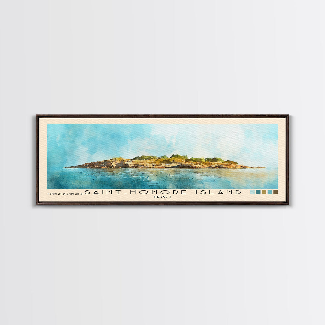 Saint-Honoré Island, France Watercolor Print, Vacation Gift, France Wall Art, Beach Painting, Beach Decor, Beach Or Lakehouse Art