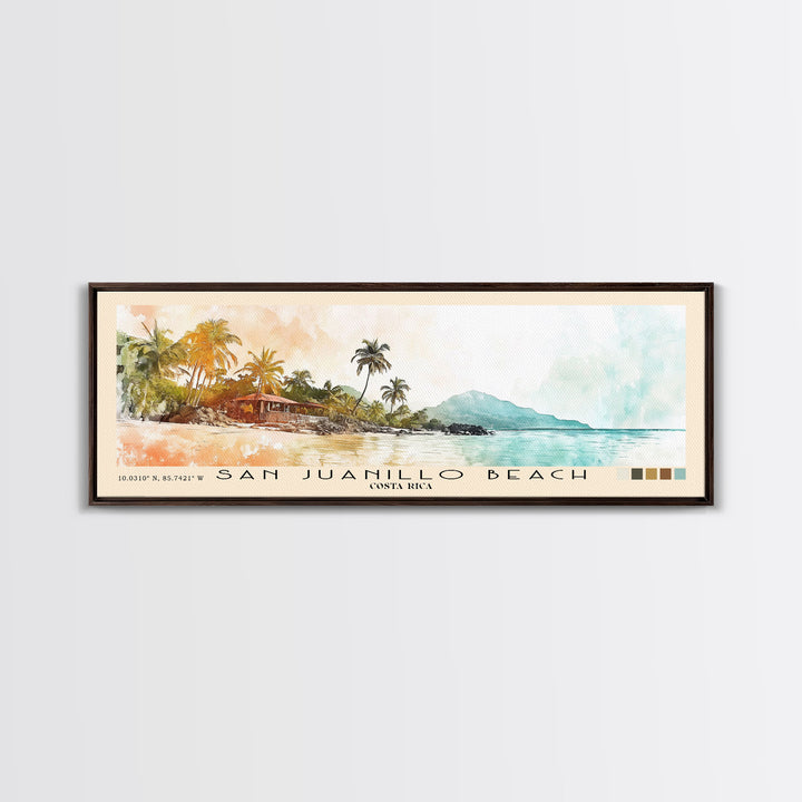 San Juanillo Beach, Costa Rica Watercolor Print, Vacation Gift, Costa Rica Wall Art, Beach Painting, Beach Decor, Beach Or Lakehouse Art