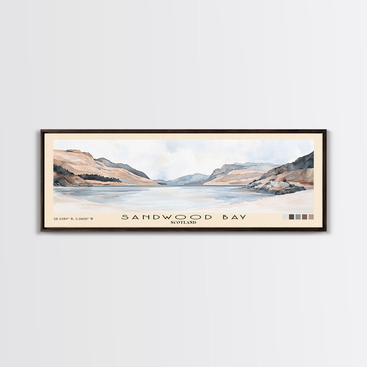 Sandwood Bay, Scotland Watercolor Print, Vacation Gift, Scotland Wall Art, Beach Painting, Beach Decor, Large Wall Art, Wood Frame Art