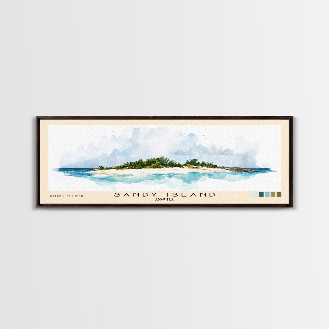 Sandy Island, Anguila Watercolor Print, Vacation Gift, Anguila Wall Art, Vacation Wall Art, Vacatation Memories, Beach Decor, Beach Or Lakehouse Art