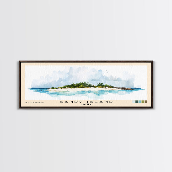 Sandy Island, Anguila Watercolor Print, Vacation Gift, Anguila Wall Art, Vacation Wall Art, Vacatation Memories, Beach Decor, Beach Or Lakehouse Art