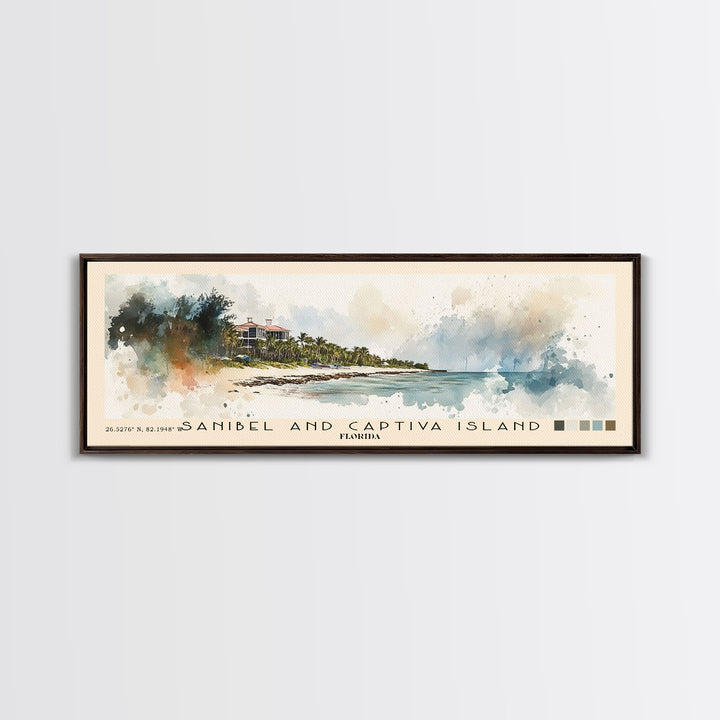 Sanibel and Captiva Island, Florida Watercolor Beach Print, Vacation Gift, Florida Wall Art, Beach Painting, Beach Decor, Beach Painting