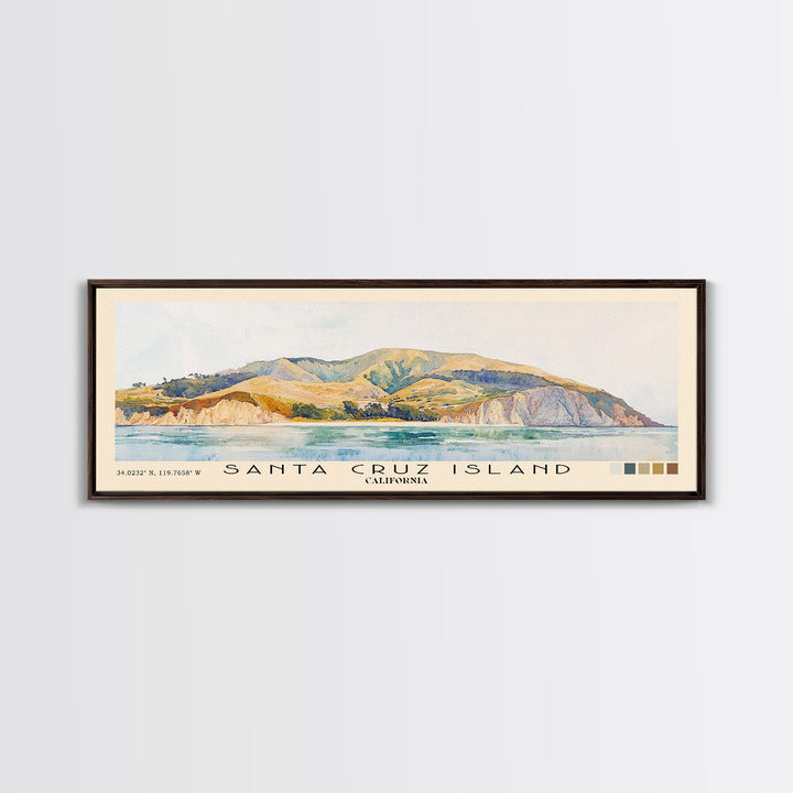 Santa Cruz Island, California Watercolor Print, Vacation Gift, California Wall Art, Beach Painting, Beach Decor, Beach Or Lakehouse Art