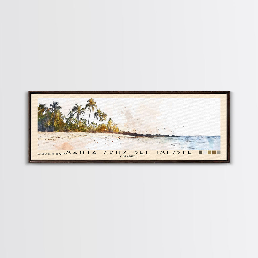 Santa Cruz del Islote, Colombia Watercolor Print, Vacation Gift, Colombia Wall Art, Vacation Wall Art, Vacatation Memories, Beach Decor, Beach Or Lakehouse Art