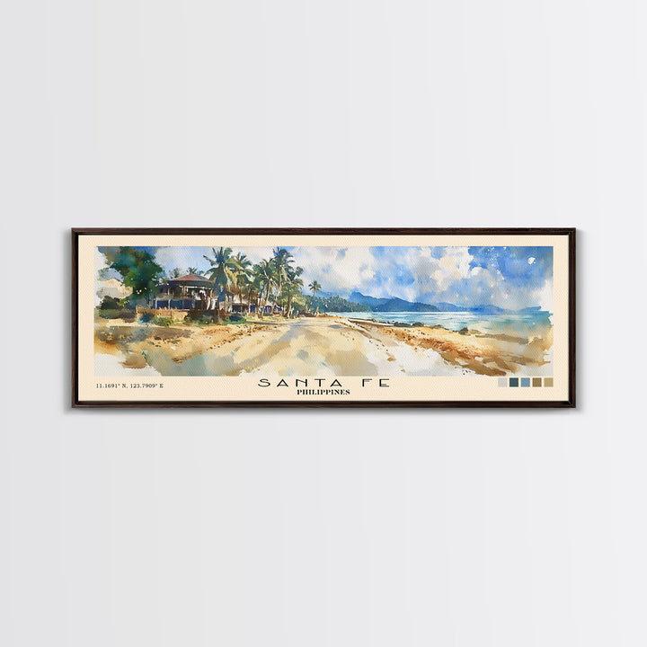 Santa Fe, Philippines Watercolor Beach Print, Vacation Gift, Philippines Wall Art, Beach Painting, Beach Decor, Beach Painting