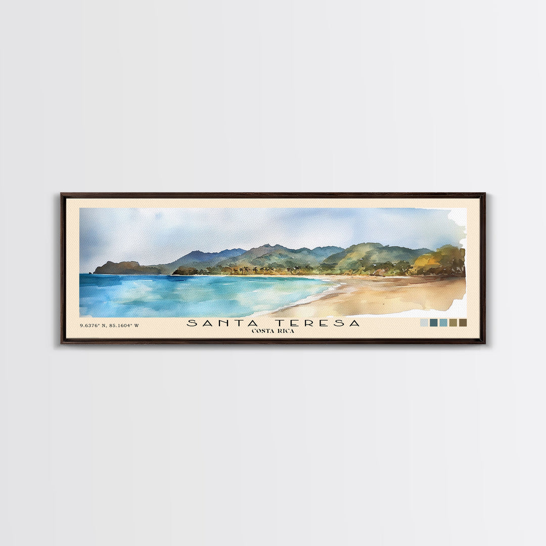 Santa Teresa, Costa Rica Watercolor Print, Vacation Gift, Costa Rica Wall Art, Vacation Wall Art, Vacatation Memories, Beach Decor, Beach Or Lakehouse Art