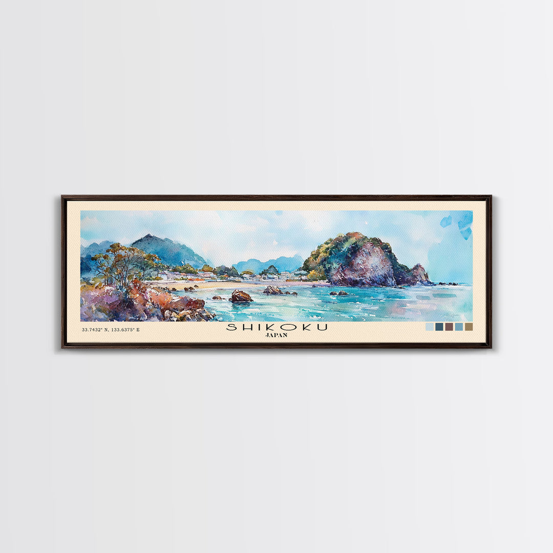 Shikoku, Japan Watercolor Print, Vacation Gift, Japan Wall Art, Vacation Wall Art, Vacatation Memories, Beach Decor, Beach Or Lakehouse Art