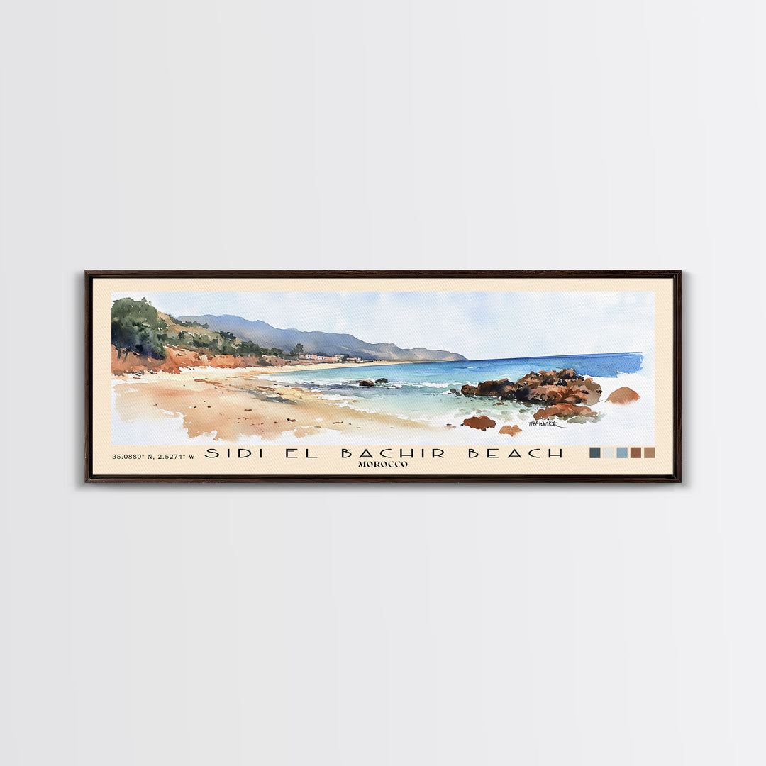 Sidi El Bachir beach, Morocco Watercolor Print, Vacation Gift, Morocco Wall Art, Vacation Wall Art, Vacatation Memories, Beach Decor, Beach Or Lakehouse Art