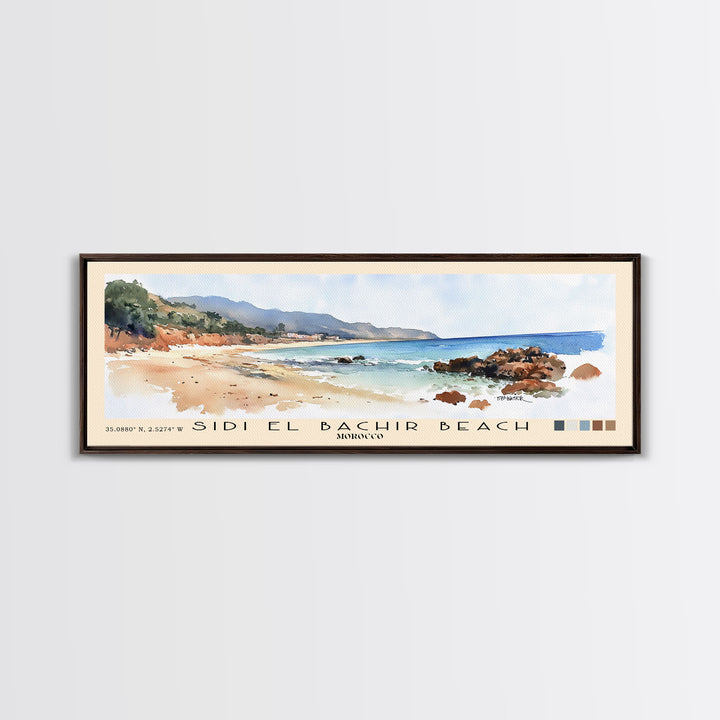 Sidi El Bachir beach, Morocco Watercolor Print, Vacation Gift, Morocco Wall Art, Vacation Wall Art, Vacatation Memories, Beach Decor, Beach Or Lakehouse Art