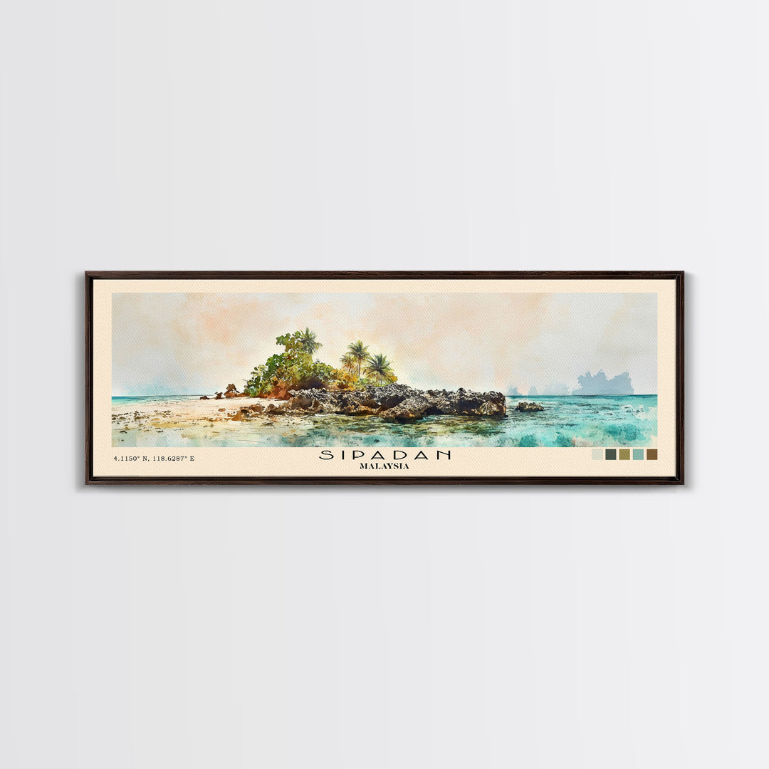Sipadan, Malaysia Watercolor Print, Vacation Gift, Malaysia Wall Art, Vacation Wall Art, Vacatation Memories, Beach Decor, Beach Or Lakehouse Art