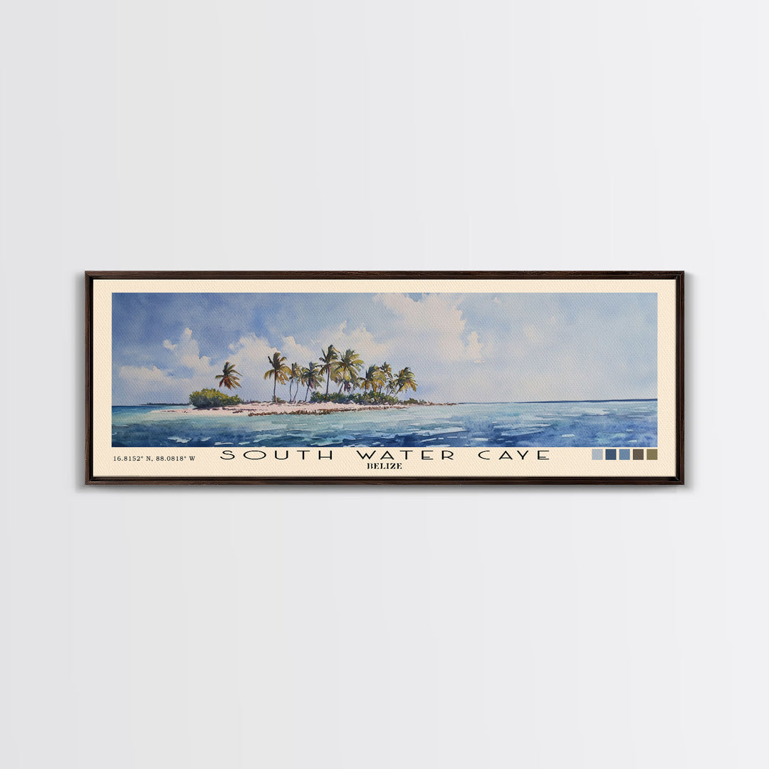 South Water Caye, Belize Watercolor Print, Vacation Gift, Belize Wall Art, Beach Painting, Beach Decor, Beach Or Lakehouse Art