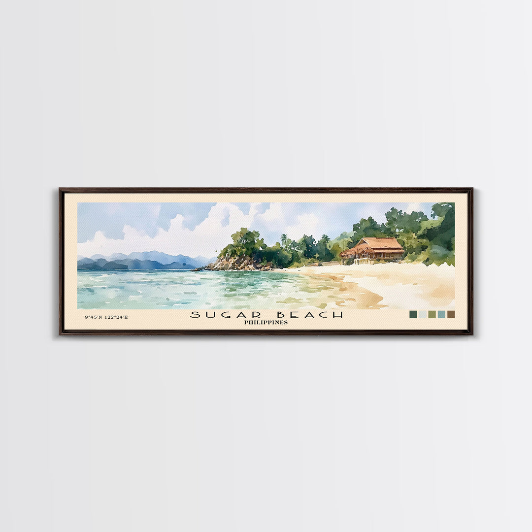 Sugar Beach, Philippines Watercolor Print, Vacation Gift, Philippines Wall Art, Vacation Wall Art, Vacatation Memories, Beach Decor, Beach Or Lakehouse Art