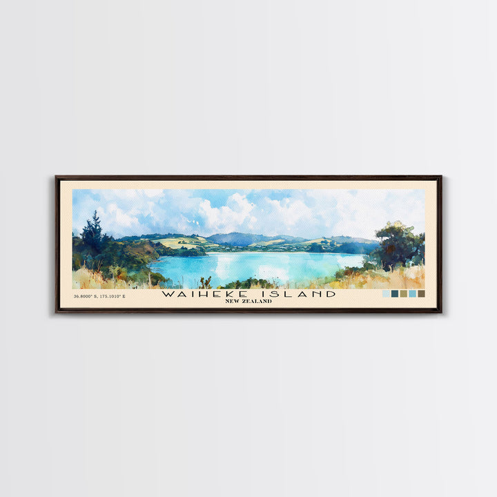 Waiheke Island, New Zealand Watercolor Print, Vacation Gift, New Zealand Wall Art, Vacation Wall Art, Vacatation Memories, Beach Decor, Beach Or Lakehouse Art