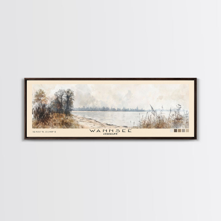 Wannsee, Germany Watercolor Print, Vacation Gift, Germany Wall Art, Vacation Wall Art, Vacatation Memories, Beach Decor, Beach Or Lakehouse Art