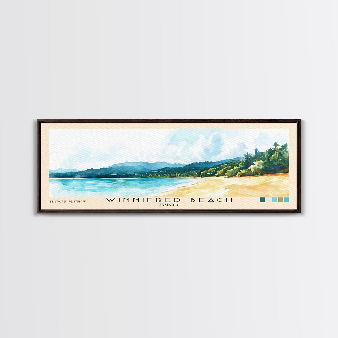 Winnifred Beach, Jamaica Watercolor Print, Vacation Gift, Jamaica Wall Art, Vacation Wall Art, Vacatation Memories, Beach Decor, Beach Or Lakehouse Art