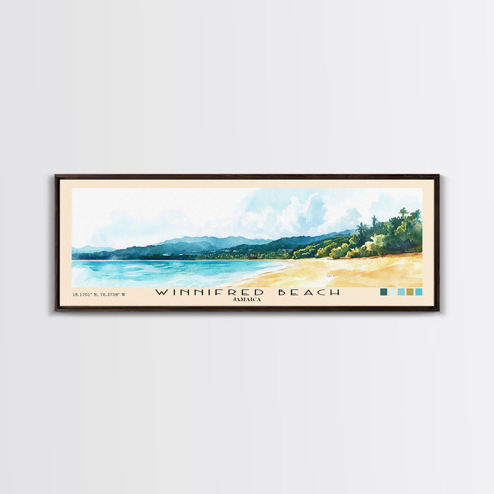 Winnifred Beach, Jamaica Watercolor Print, Vacation Gift, Jamaica Wall Art, Vacation Wall Art, Vacatation Memories, Beach Decor, Beach Or Lakehouse Art