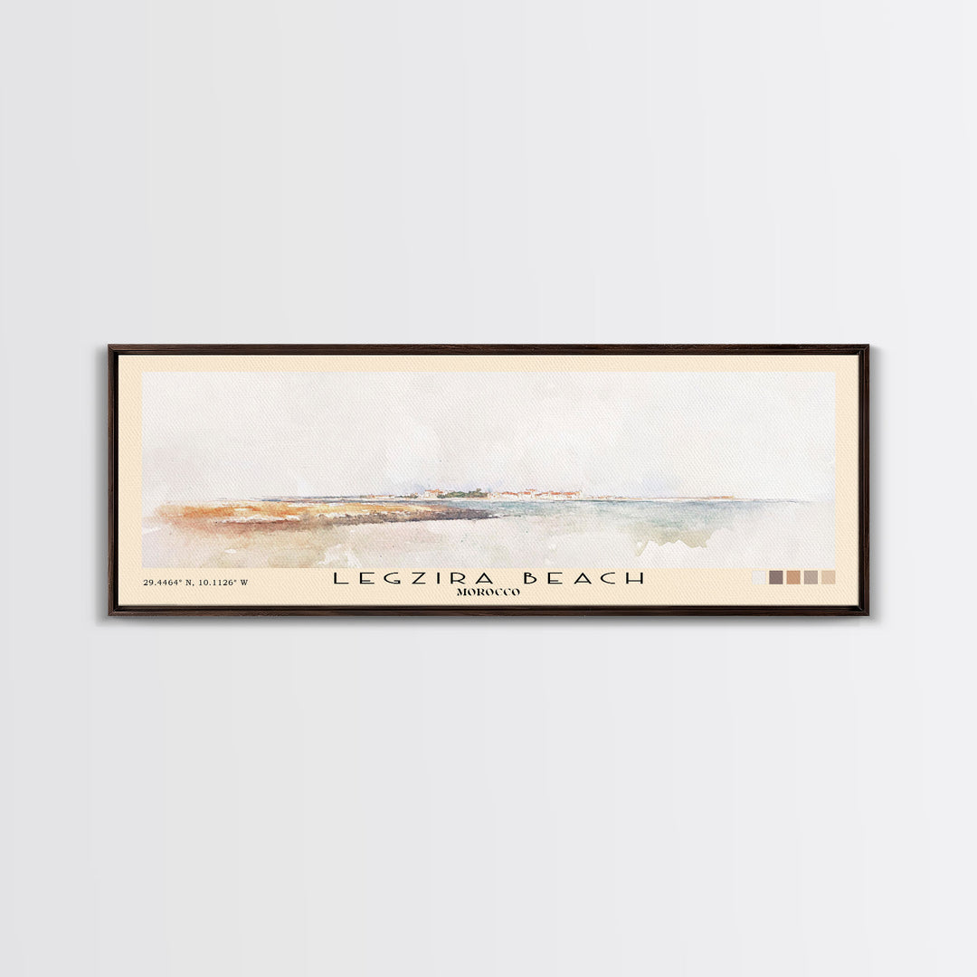 Legzira Beach, Morocco Watercolor Beach Print, Vacation Gift, Morocco Wall Art, Framed Canvas Print, Framed Beach Painting