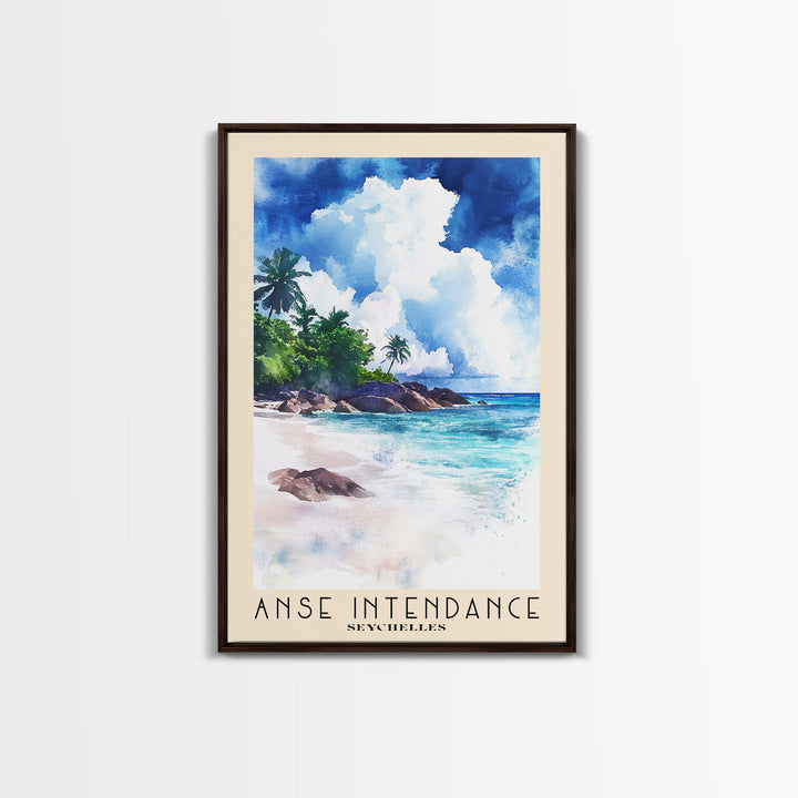 Anse Intendance, Seychelles Watercolor Print, Vacation Gift, Seychelles Wall Art, Vacation Wall Art, Vacatation Memories, Beach Decor, Beach Or Lakehouse Art