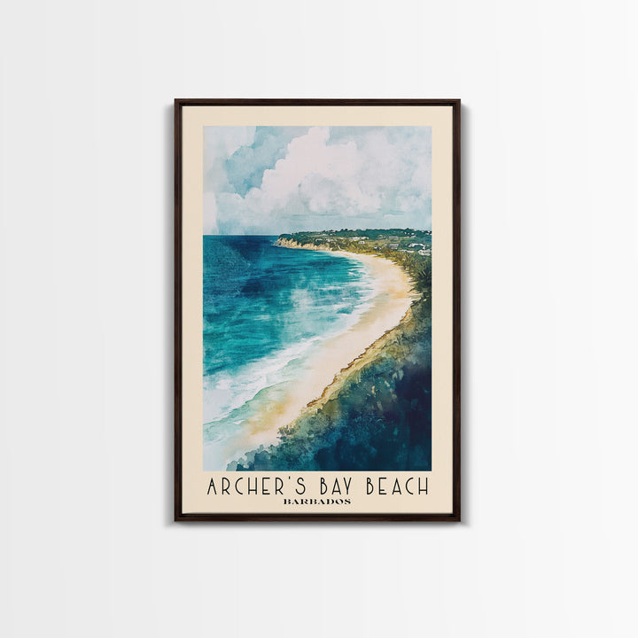 Archer’s Bay Beach, Barbados Watercolor Print, Vacation Gift, Barbados Wall Art, Vacation Wall Art, Vacatation Memories, Beach Decor, Beach Or Lakehouse Art